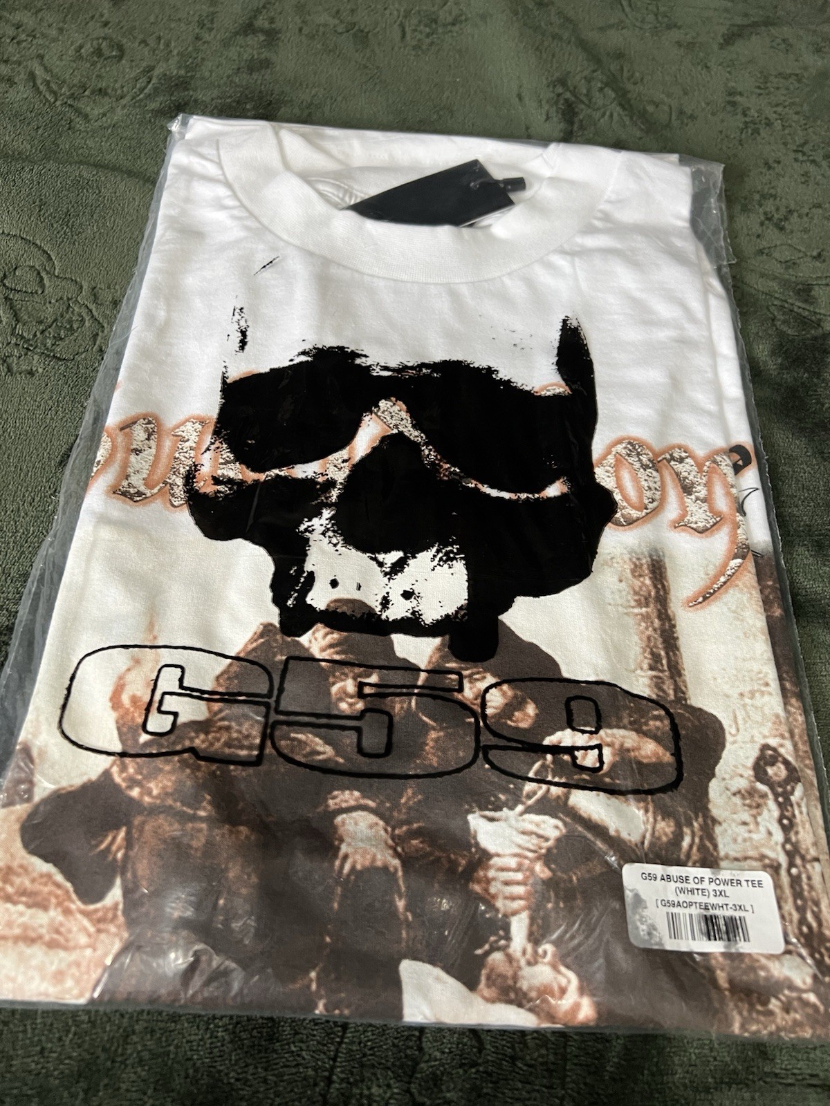 G59 $UICIDEBOY$ ABUSE OF POWER TEE 3XL – White – New With Tags