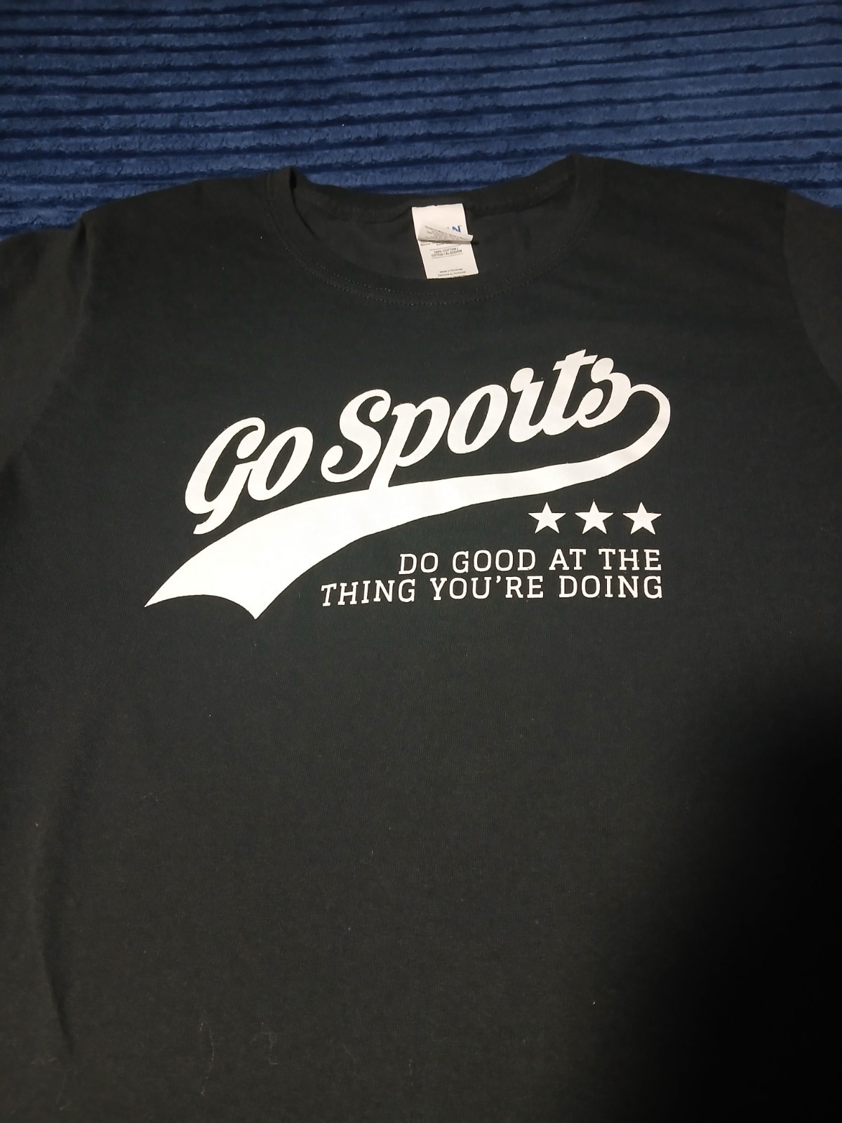 Gildan Go Sports Funny Graphic Heavy Cotton Black Crew Neck T-Shirt Men's Size L gallery