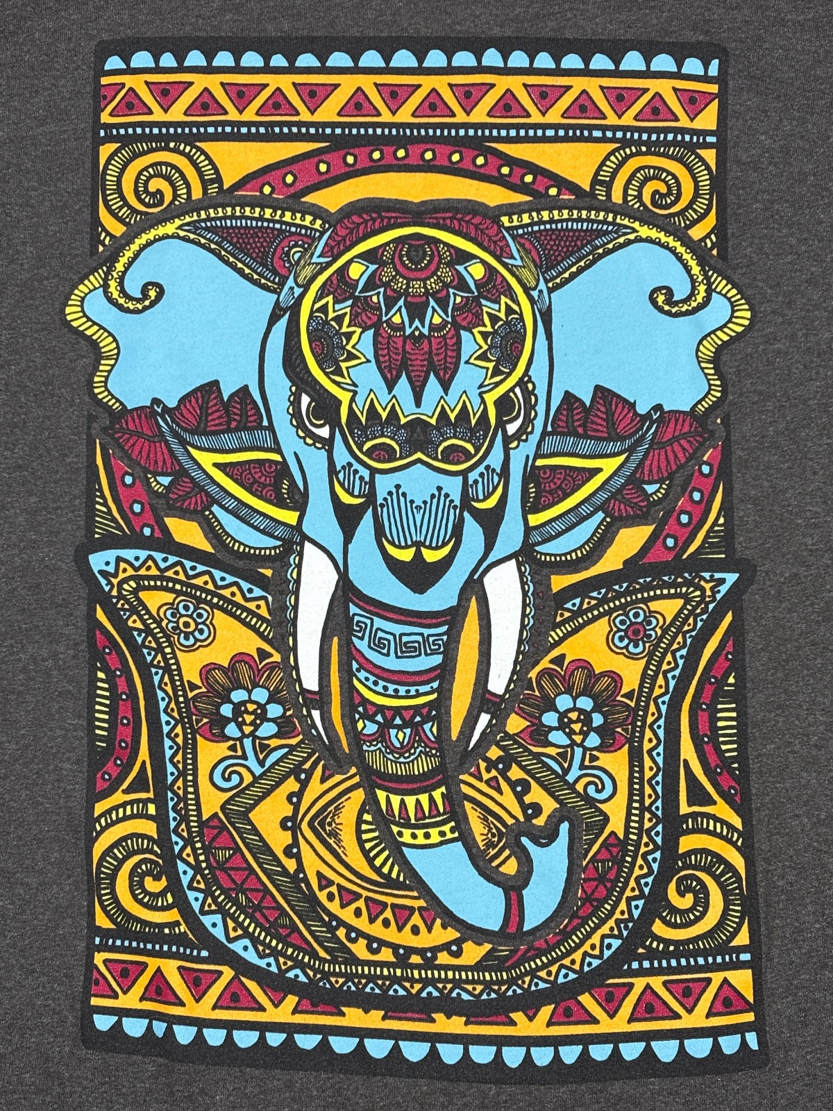 Lost Gods Bhangra Elephant T Shirt Mens L Colorful Henna Mandala Graphic Tee gallery