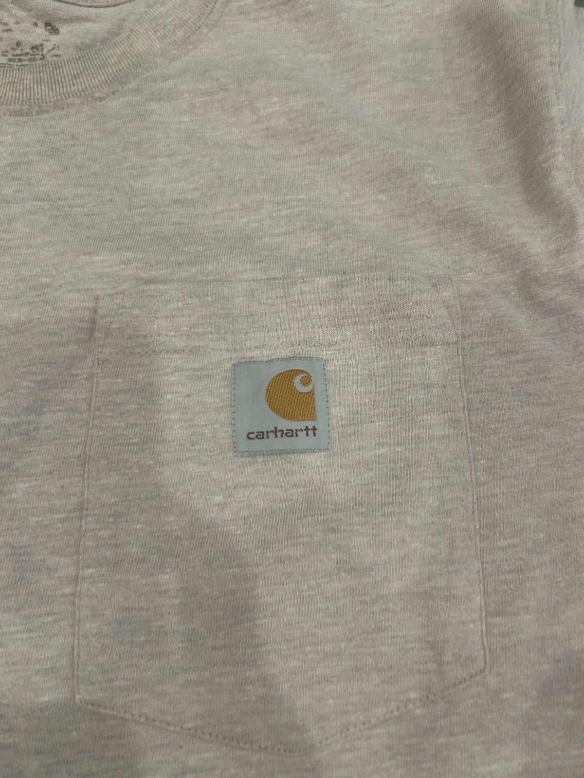 Carhartt Men’s Gray Logo Pocket Crew Neck Short Sleeve Cotton T-Shirt Regular gallery