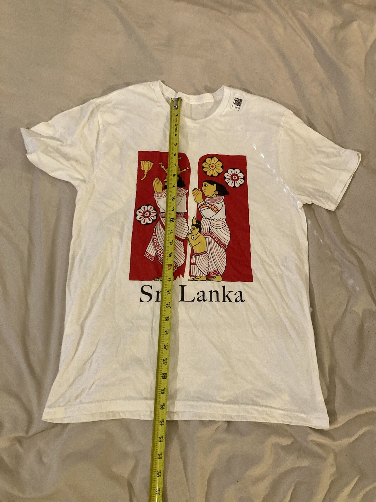 Sri Lanka Men’s MEDIUM White T-Shirt Graphic Art Design Printed Top gallery