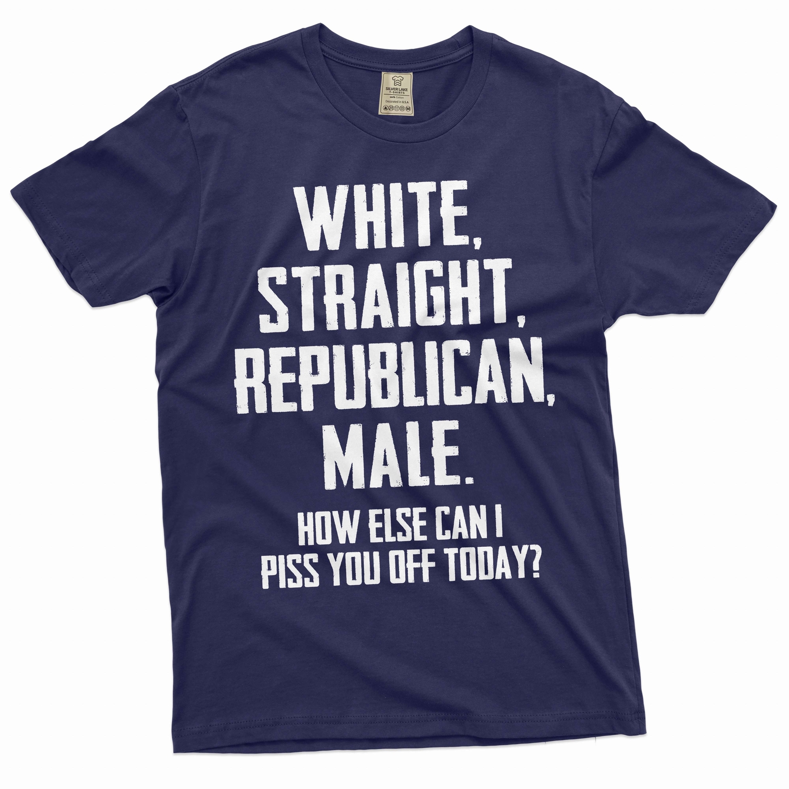 Men's Funny Shirt White Straight Republican Male Shirt Funny USA Patriotic Shirt gallery
