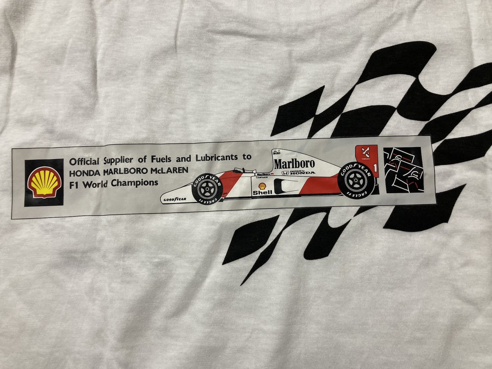 Vintage Honda Marlboro McLaren Shell Formula 1 Racing Team Tee T Shirt One Size gallery