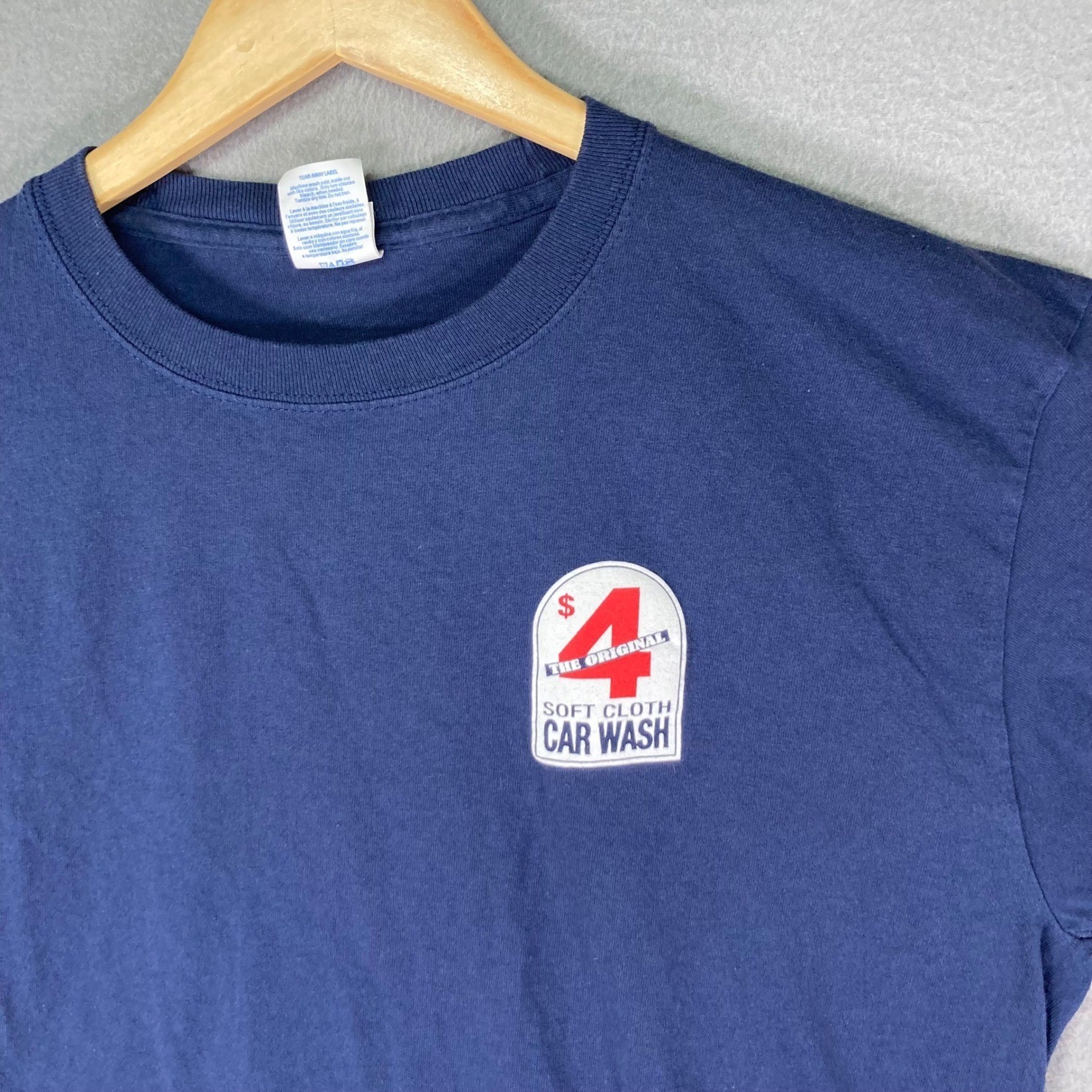 Port & Company Mens Large Graphic T Shirt $4 Soft Cloth Car Wash Logo Blue gallery