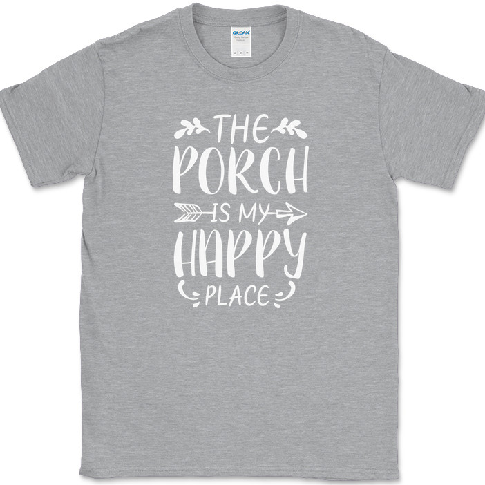 The Porch Is My Happy Place T-Shirt Funny Outdoor Swing Relax Gift Tee gallery