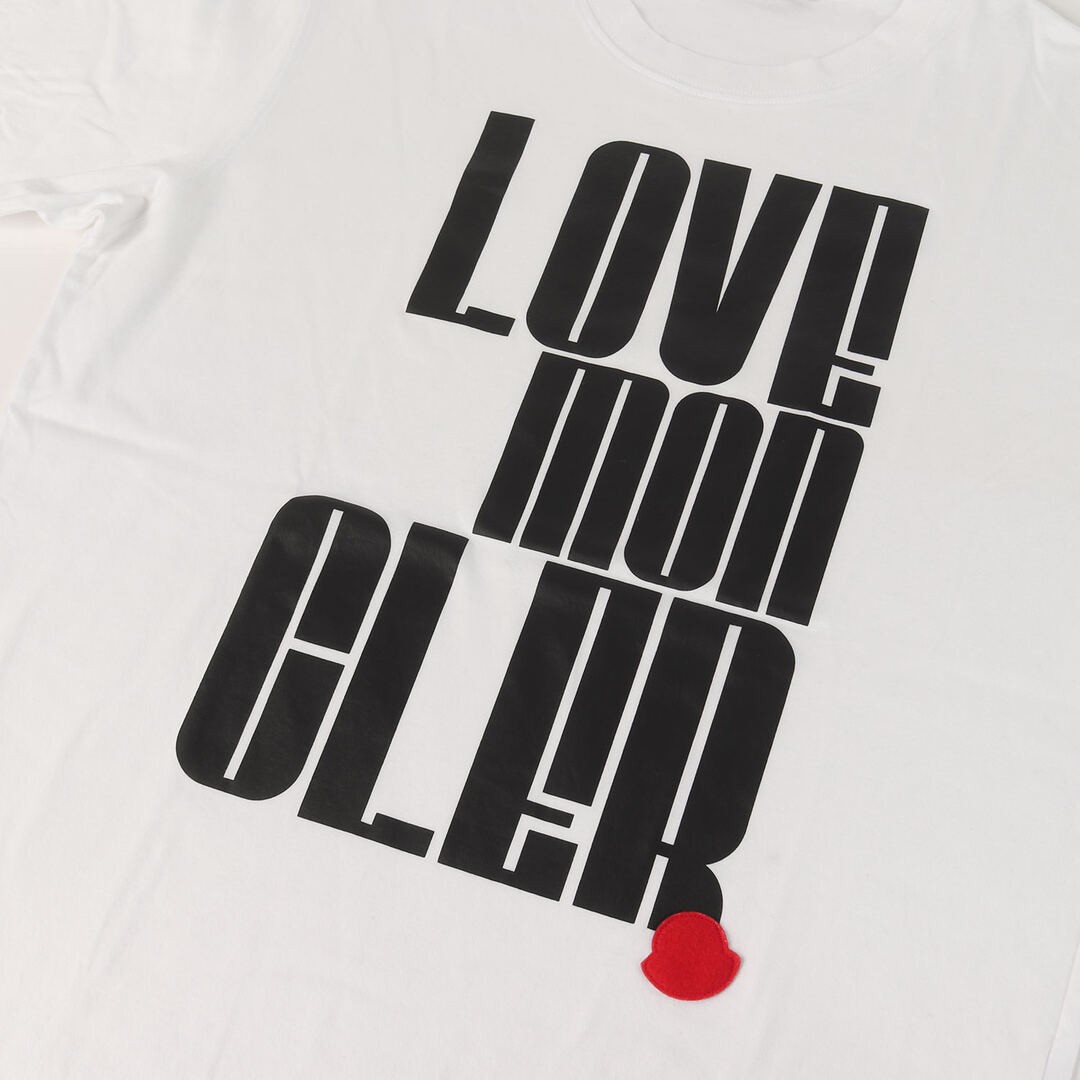 MONCLER T-Shirt White Size: M | 21SS Message Logo Crew Neck Tee (SS Used BEEG-0 gallery