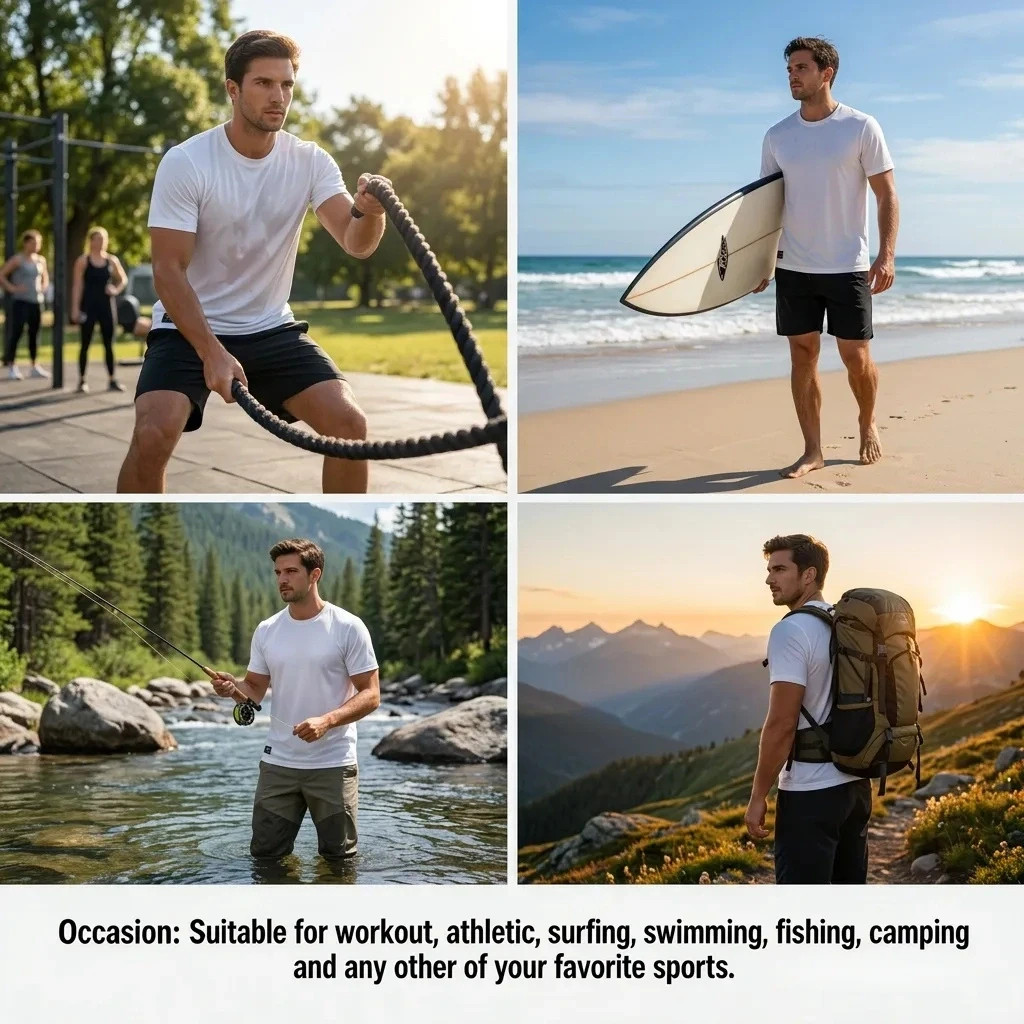 Quick Dry Athletic T-Shirt UPF50+ Moisture Wicking Crew Neck Short Sleeve gallery