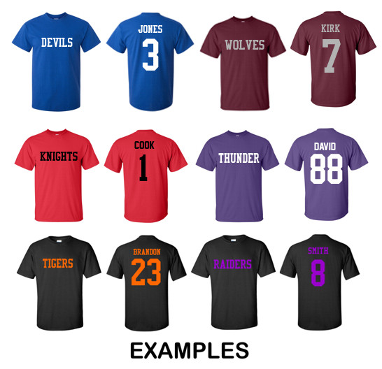 CUSTOM T-Shirt JERSEY Personalized ANY COLOR Name Number Team Softball Football gallery