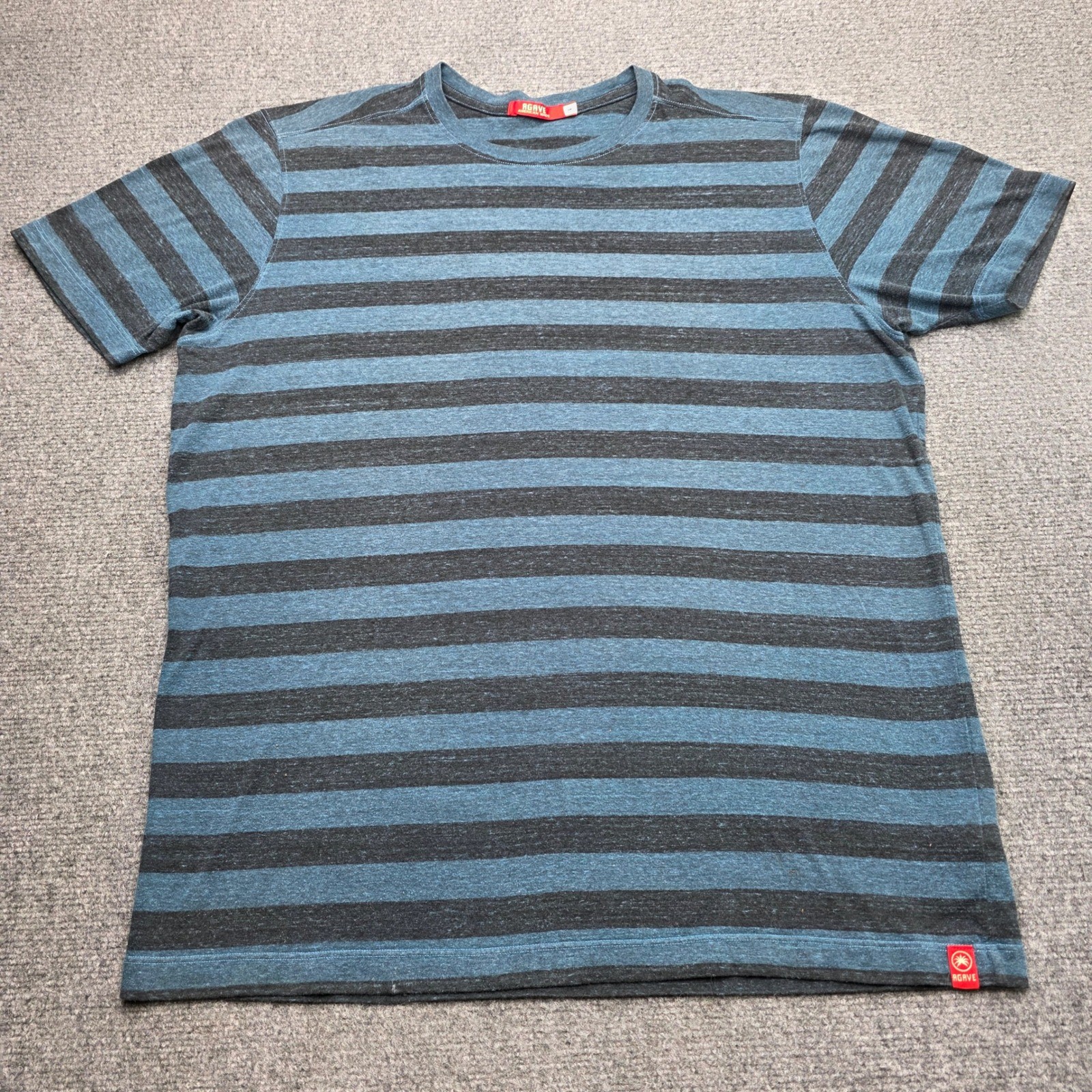 Agave Denim T Shirt Mens Large L Blue Black Striped J Severson S/S Made In USA gallery