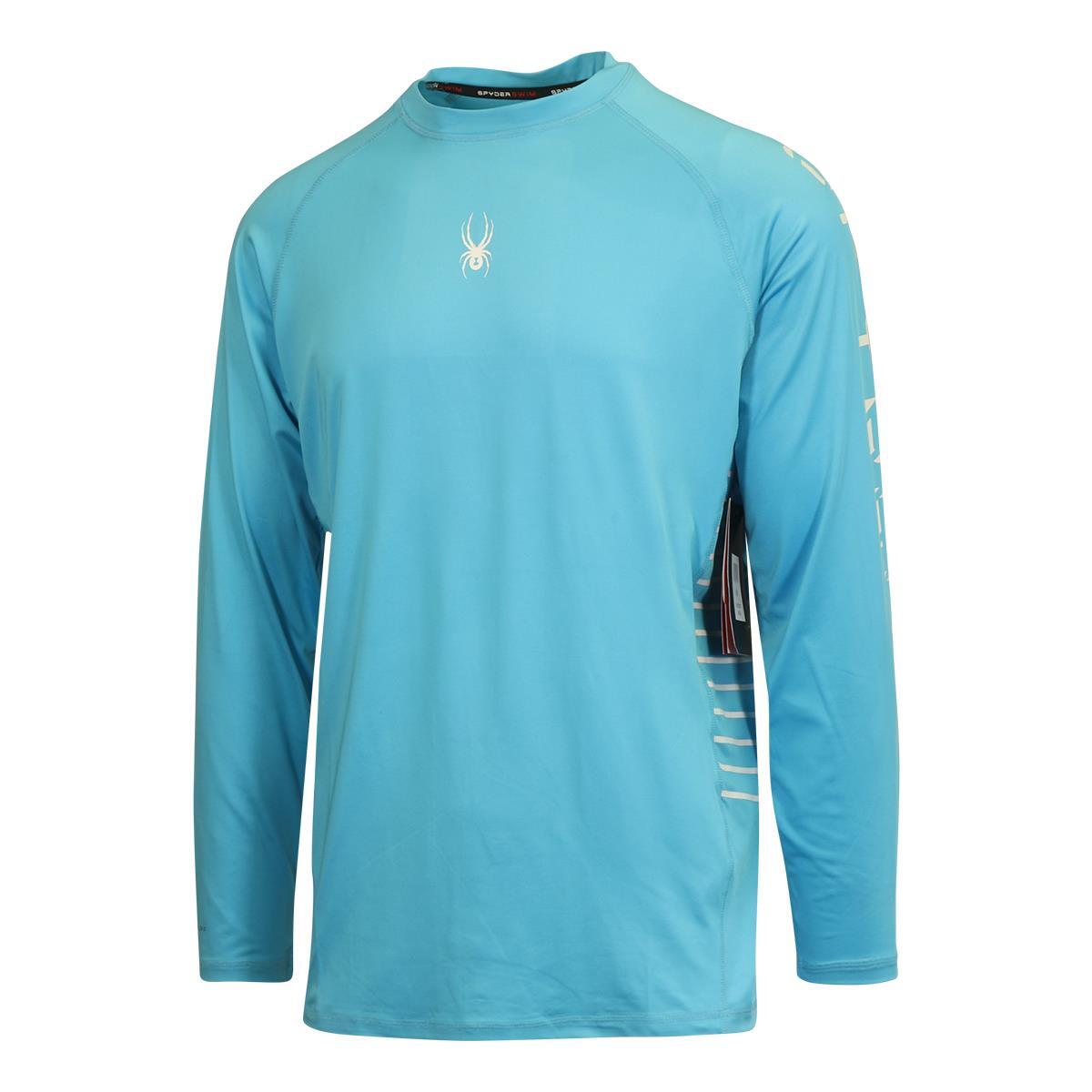 Spyder Men's T-Shirt Aqua Blue UPF30+ Rash Guard L/S (S01A) gallery