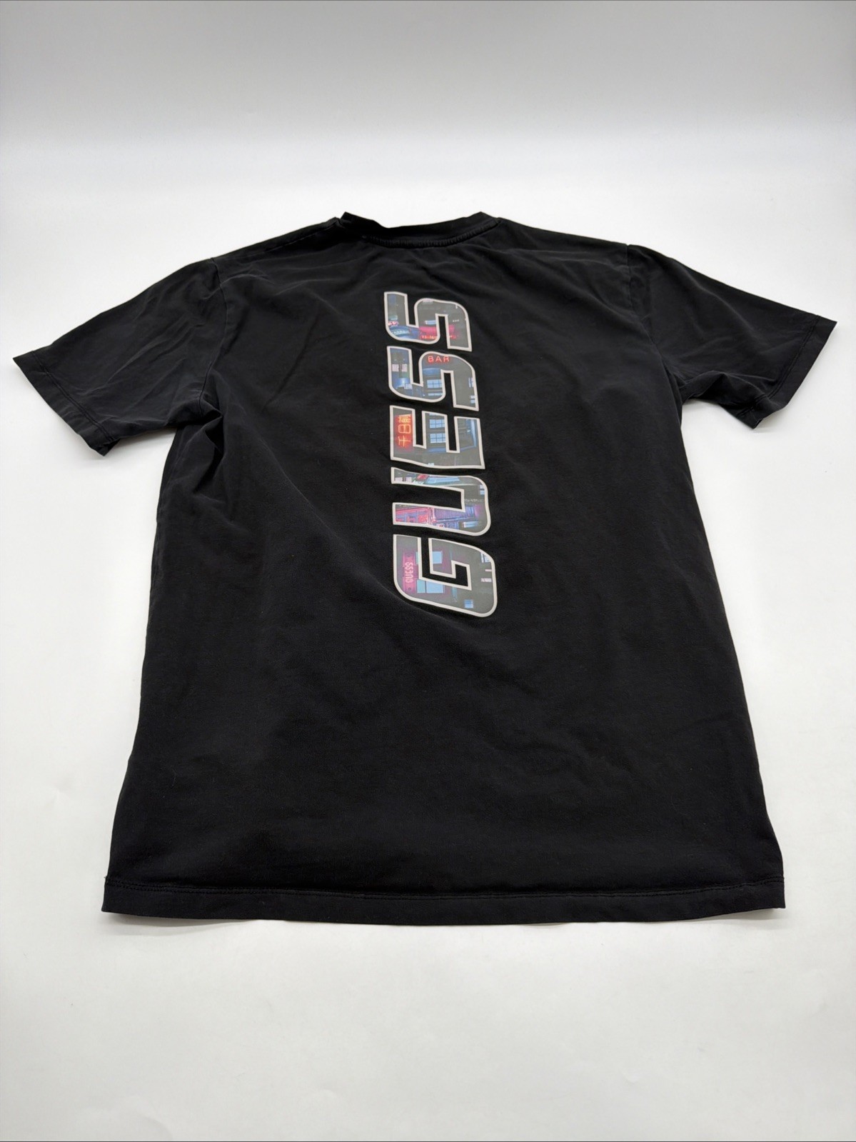 Guess T-shirt Men S Black Graphic Print Logo .#43242 gallery