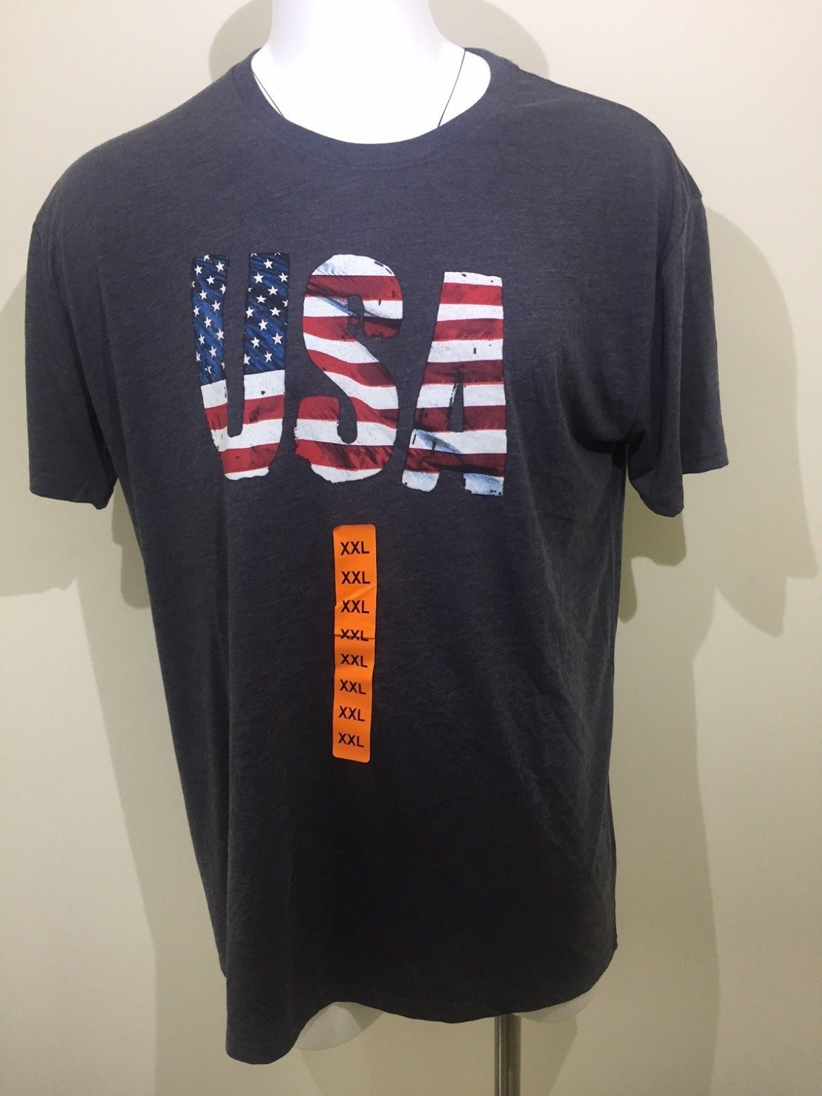 NWT Men's Galt Signature American Shirt Charcoal Gray USA Red White Blue XXL 2XL gallery