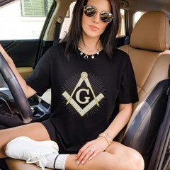 Masonic Square and Compass T-Shirt – Freemasonry Symbol Graphic Tee