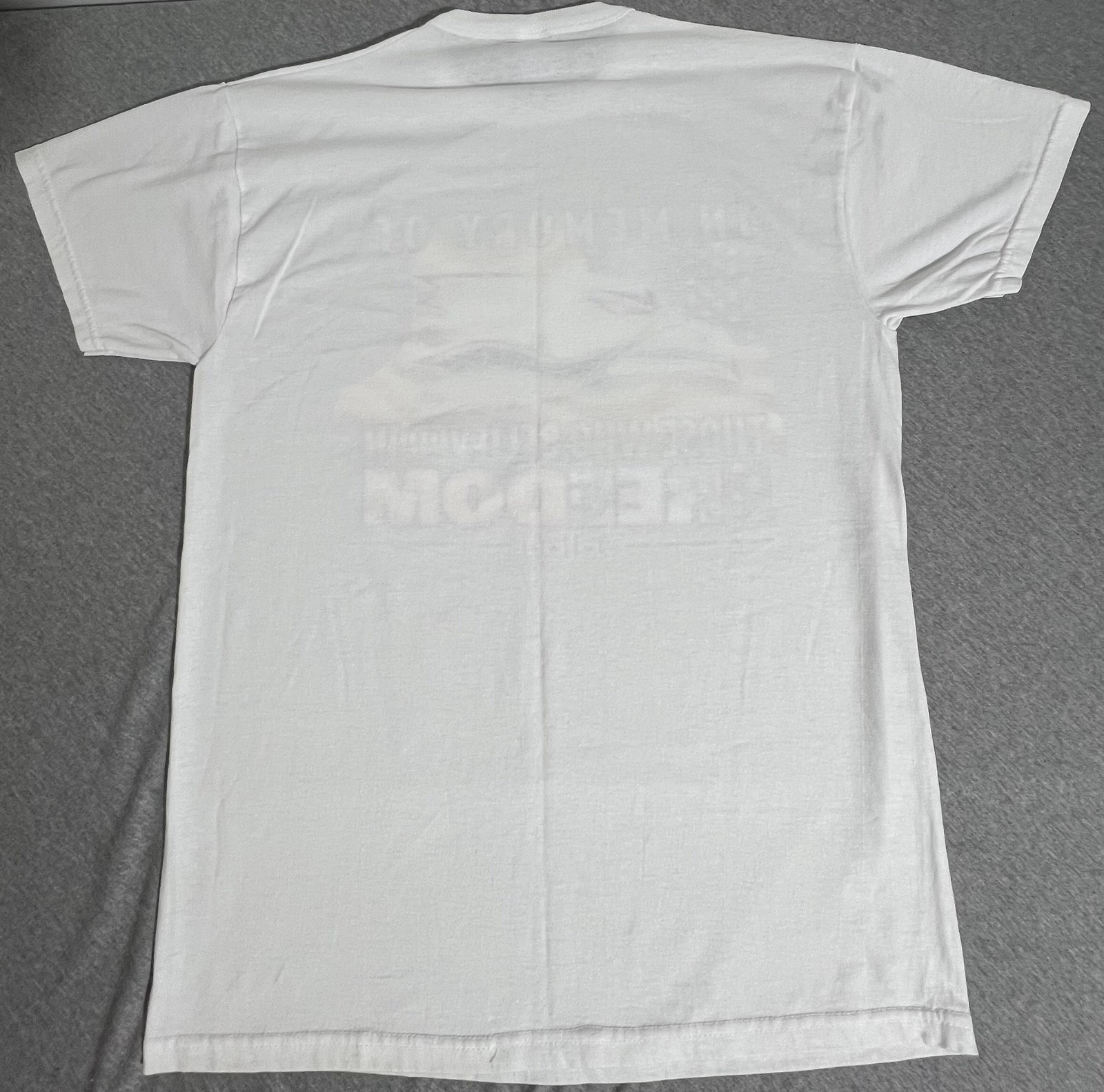 Vintage Russell Athletic Shirt Mens Medium White 9-11 Eagle American Flag 00s gallery
