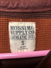 Mens Y2K Mossimo Supply Utility Orange Brown Knit Thermal Striped Shirt Size S
