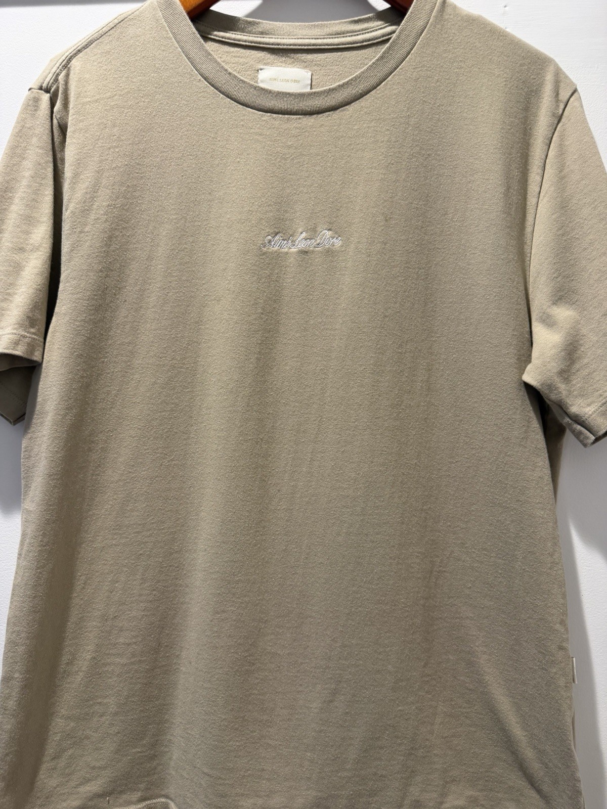 Aime Leon Dore Men’s Crew Short Sleeve T-Shirt Size Large Khaki Brown