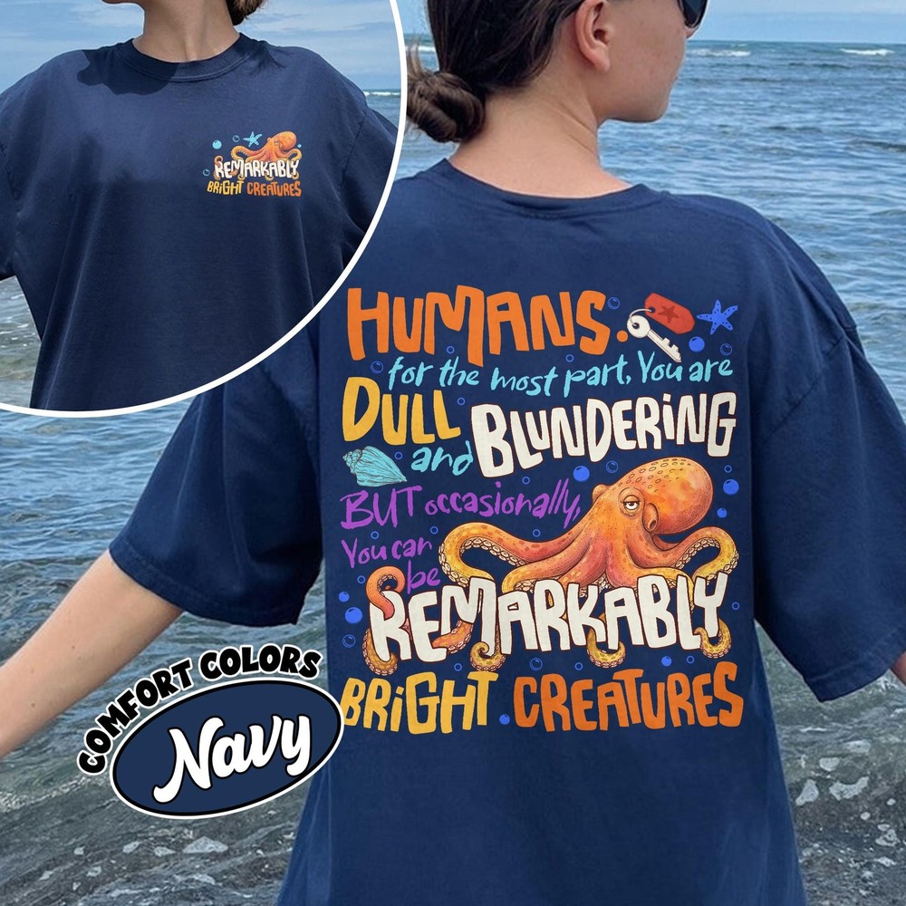 Remarkably Bright Creatures Marcellus Octopus Book Lover T-Shirt