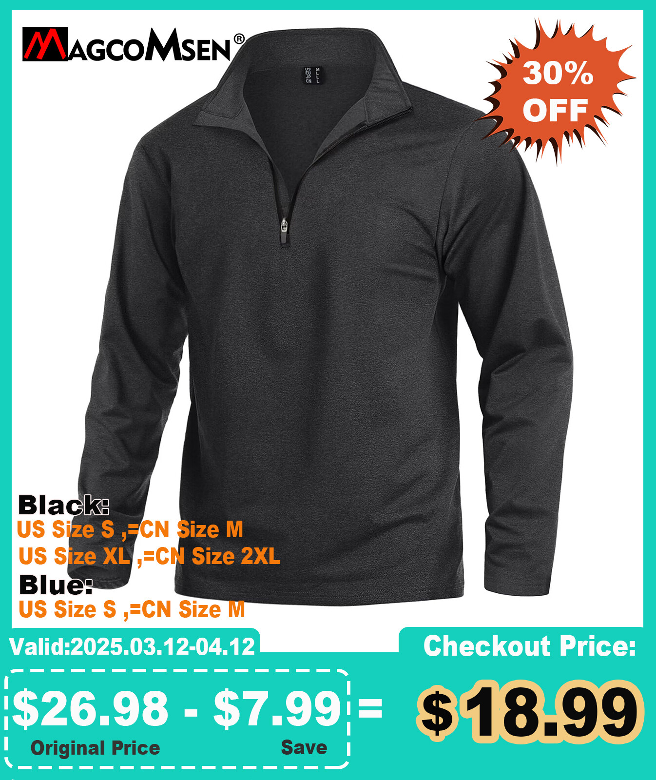 Men's Long Sleeve 1/4 Zip Up Sweatshirts Mock Neck Golf Sport Running T-Shirts gallery