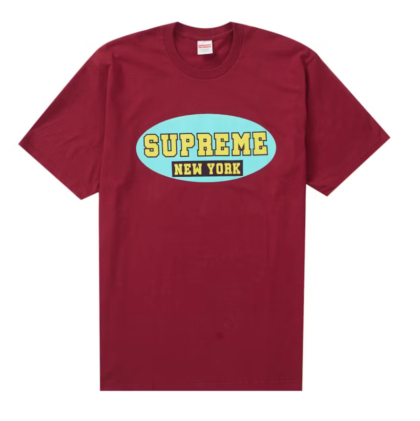 Supreme New York Tee Cardinal Small SS23 100% Authentic gallery