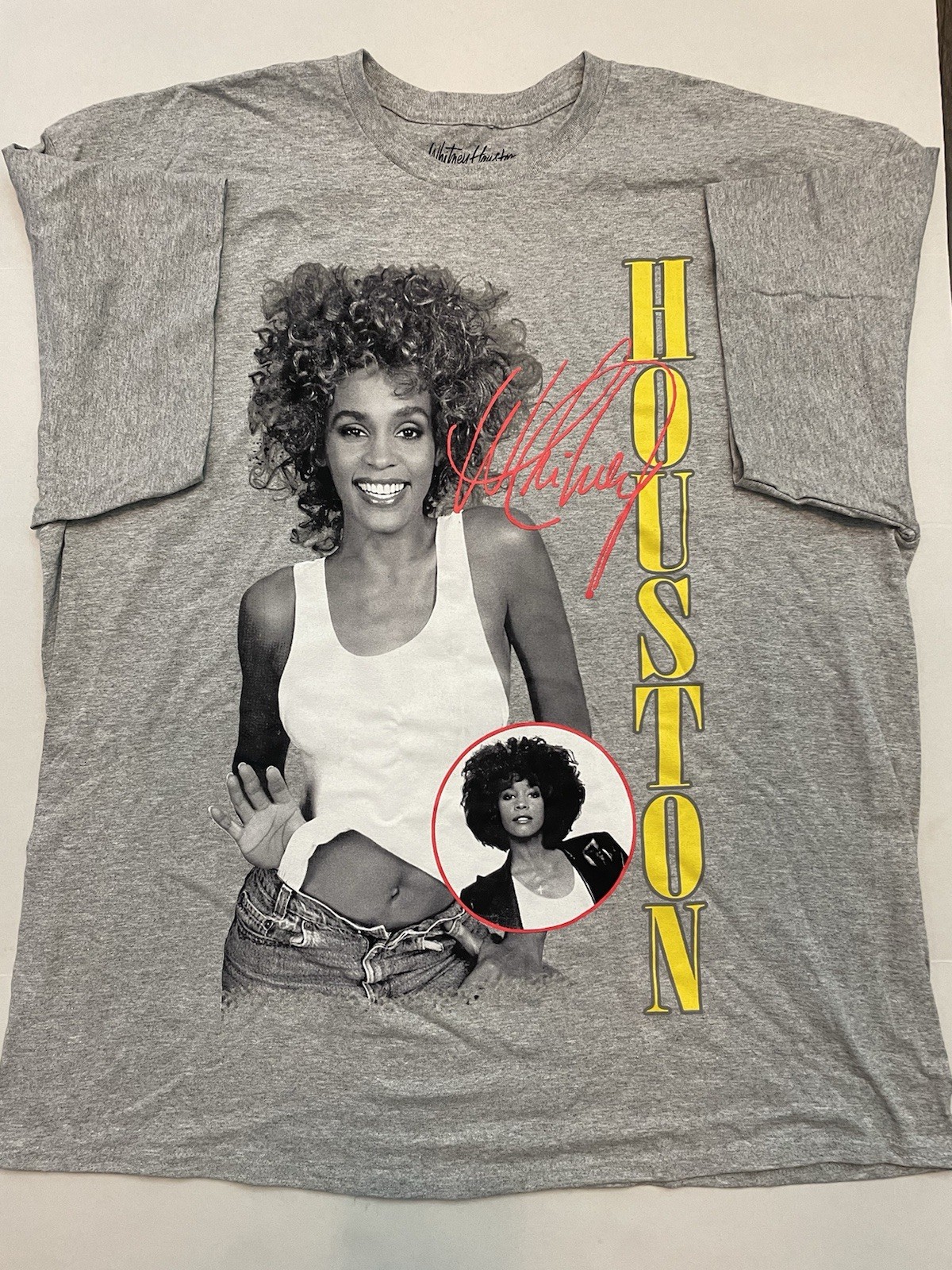 Whitney Houston Grey Shirt Mens XXL Headshot Short Sleeve Graphic T gallery