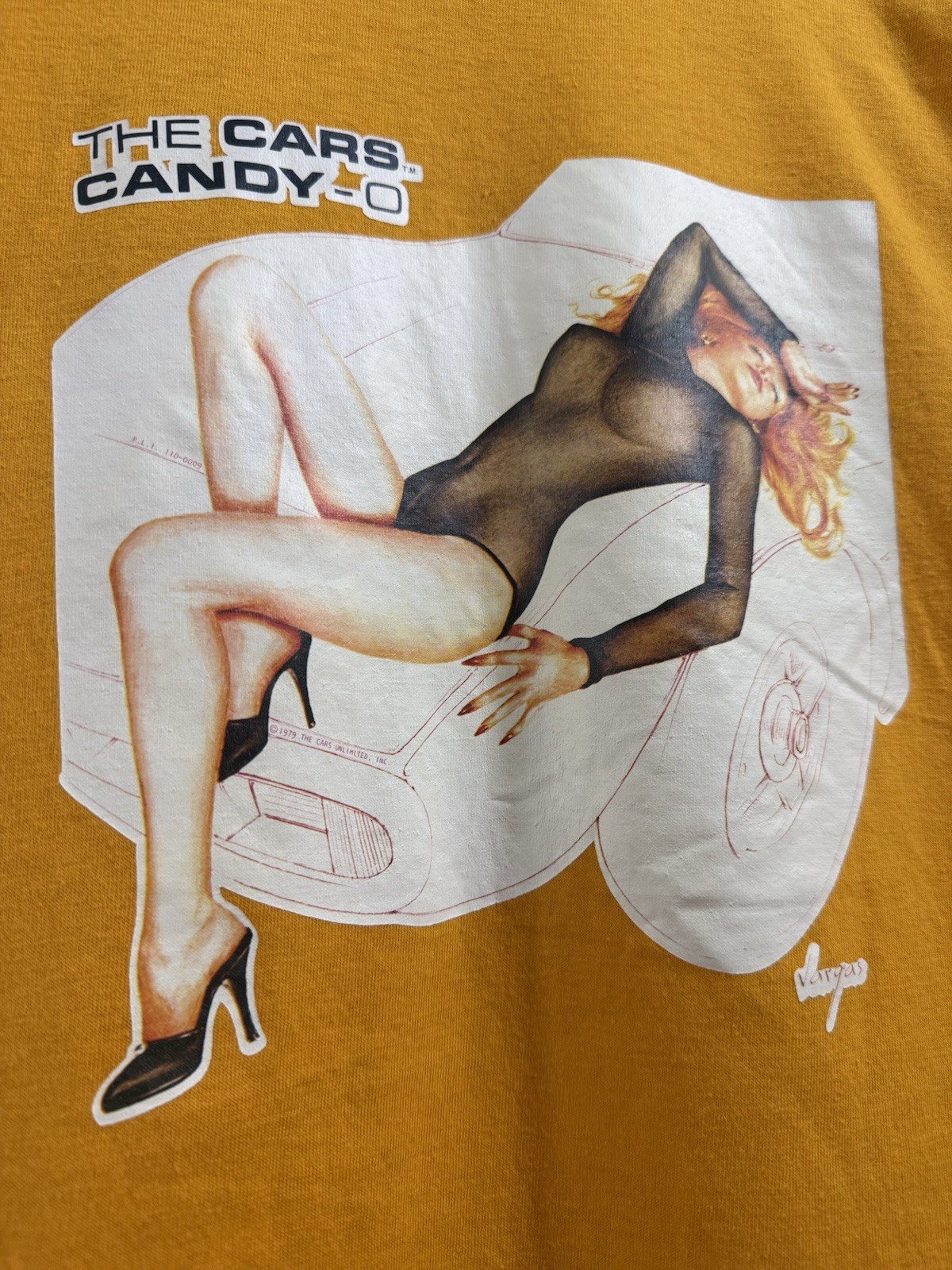 Vintage 1979 The Cars Candy-O Band Shirt Yellow Medium Ched gallery