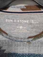 SUN + STONE Geometric Pattern Short Sleeve Tshirt, Men XL