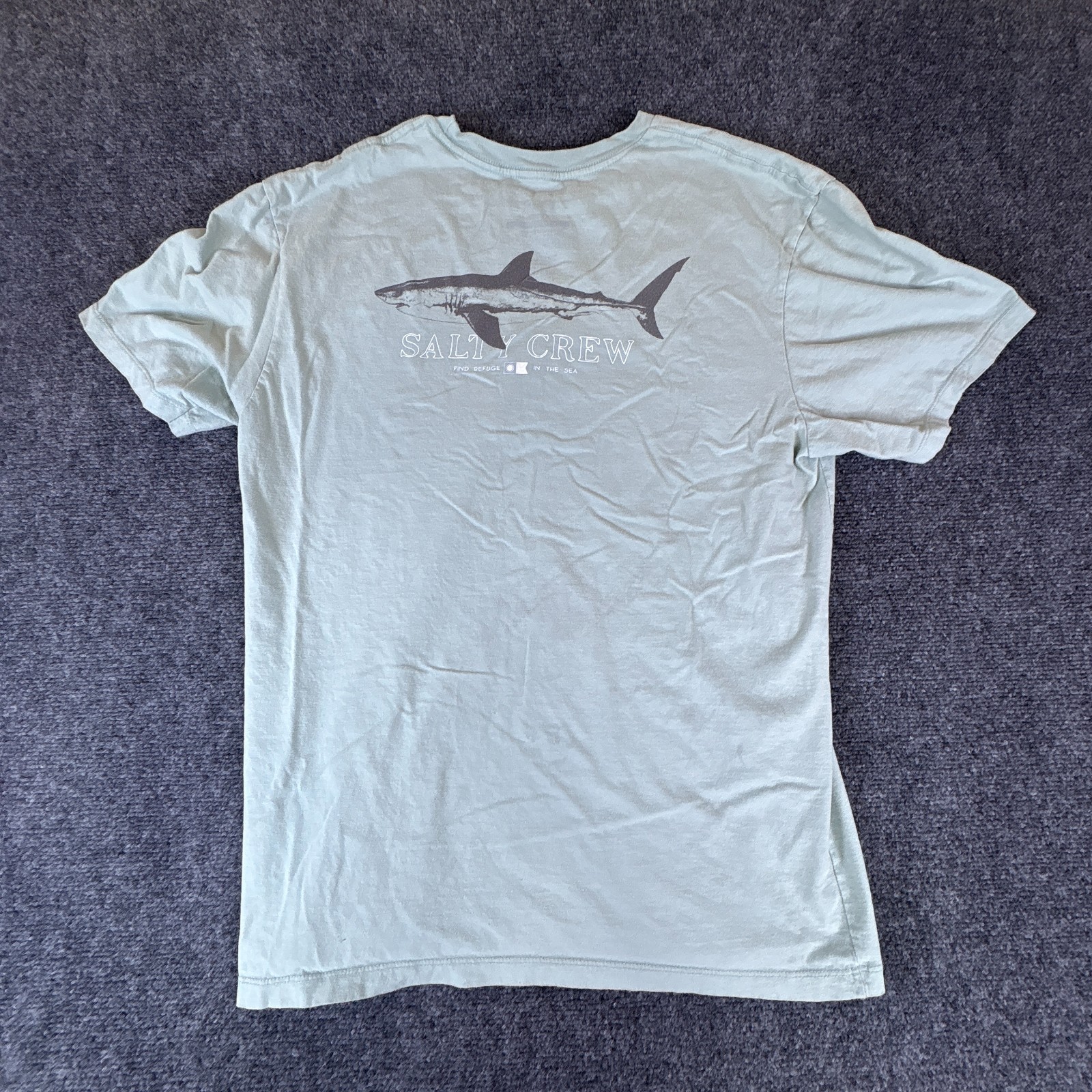 Salty Crew Brother Bruce Premium T-Shirt Mens Large Muted Green Sharks Graphic gallery