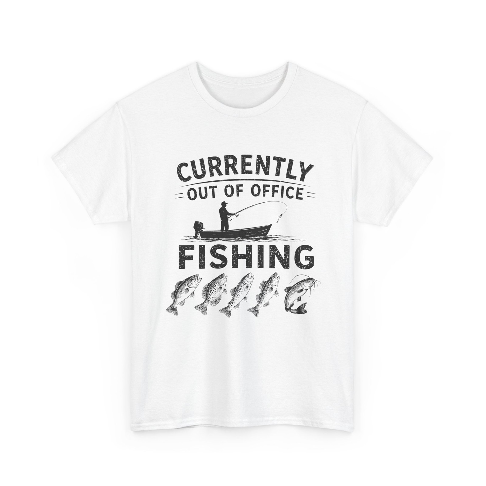 Fishing T-Shirt Currently Out Of Office | Fisherman Fish Boat Graphic gallery