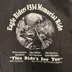 Black Eagle Riders #334 Memorial Ride Graphic T-Shirt Large #241