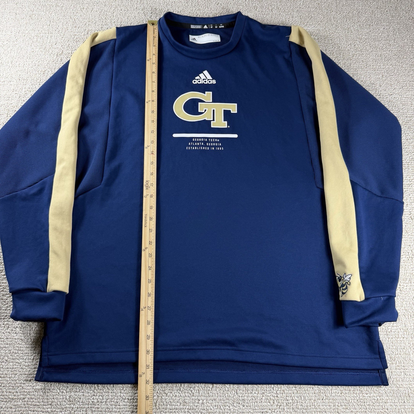 Adidas Georgia Tech Yellow Jackets Long Sleeve Shirt Blue Gold Men’s Size XLT gallery