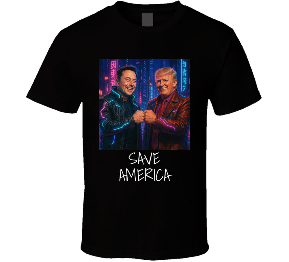Elon X Trump Save America Graphic T Shirt gallery