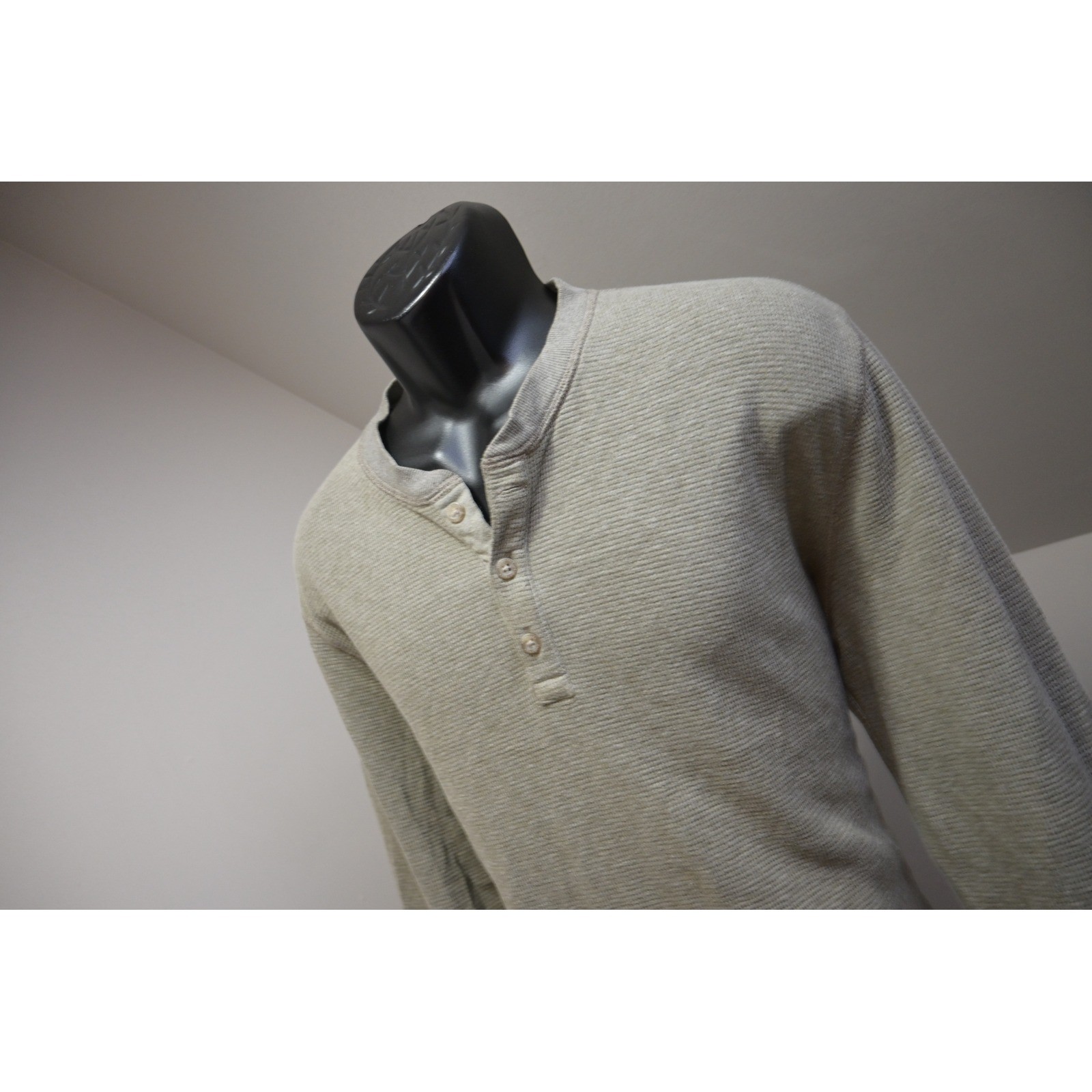 Eddie Bauer Thermal Henley Shirt Mens Large Olive Green Long Sleeve Excellent gallery