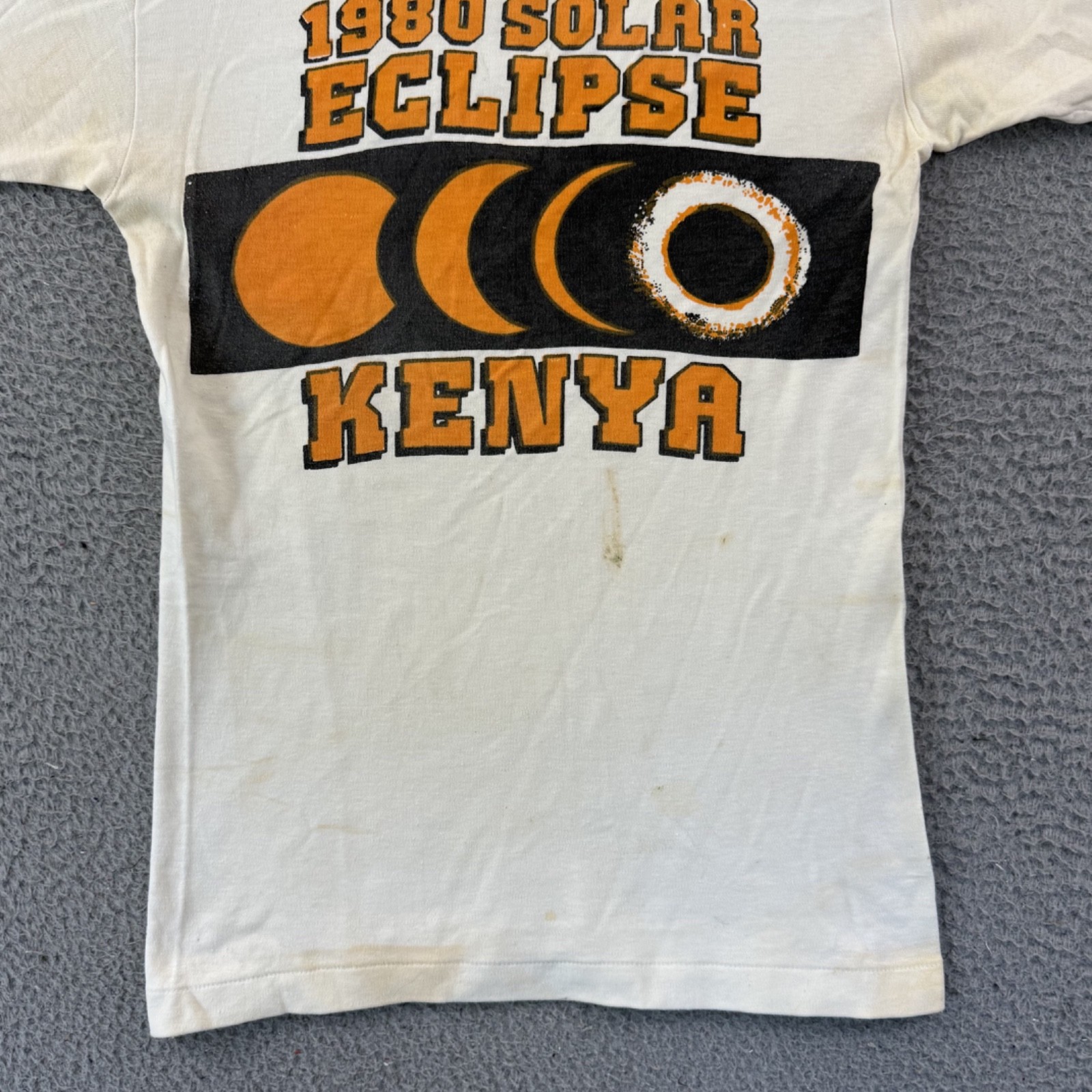 Vintage Kenya Solar Eclipse Shirt Adult Small White Short Sleeve 80s Outdoor USA gallery