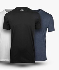 QUINCE Mens Crew Casual Basic 100% Cotton T-Shirt Tee Black White Navy 1-3 Pack