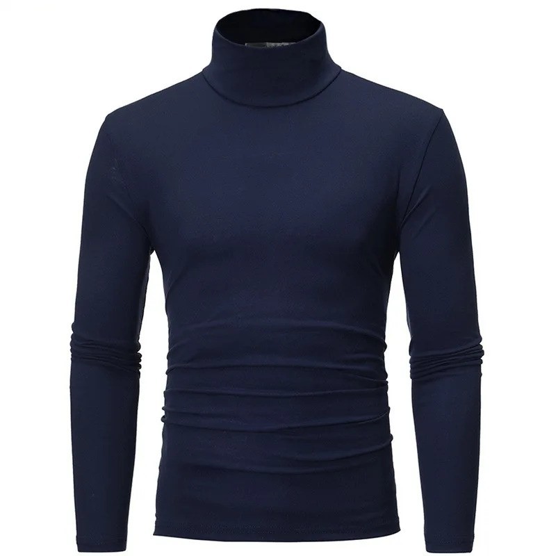 Mens Turtleneck Basic Pullover Long Sleeve Jumper Top Casual Slim Fit T-Shirt gallery