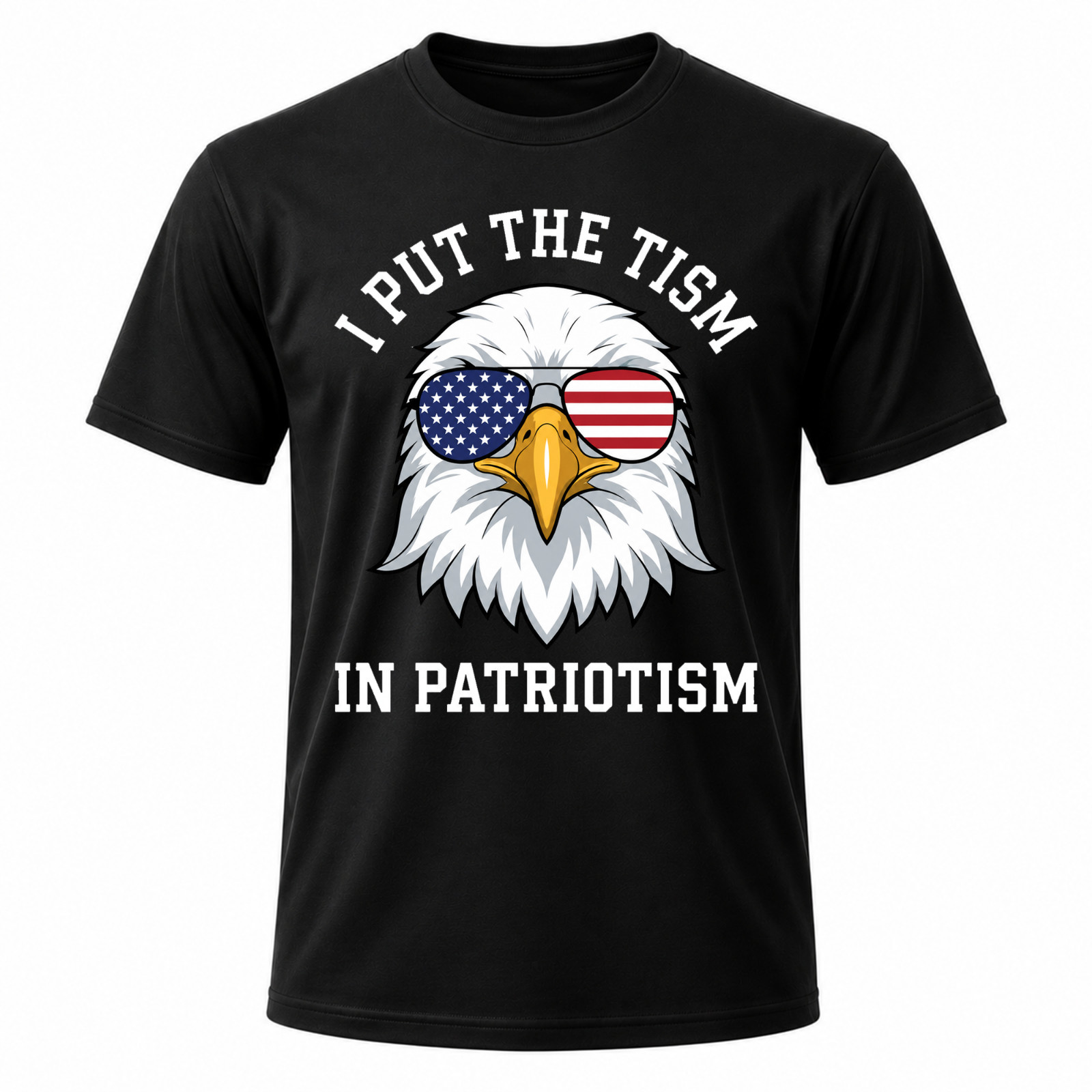 Patriotism Retro Eagle USA Flag Black T-Shirt gallery