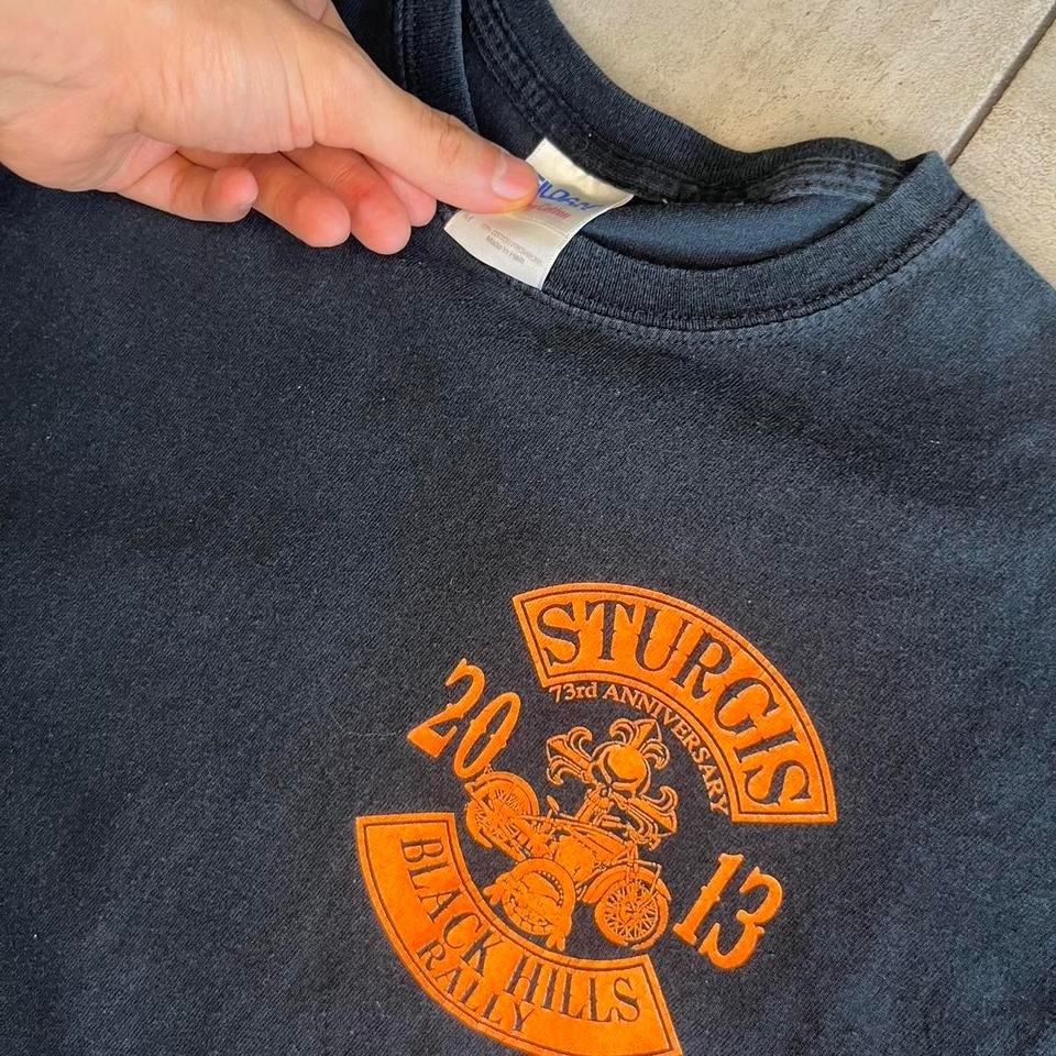 Gildan Sturgis 73rd Anniversary Black Hills Rally 2013 Graphic T-Shirt Black M gallery