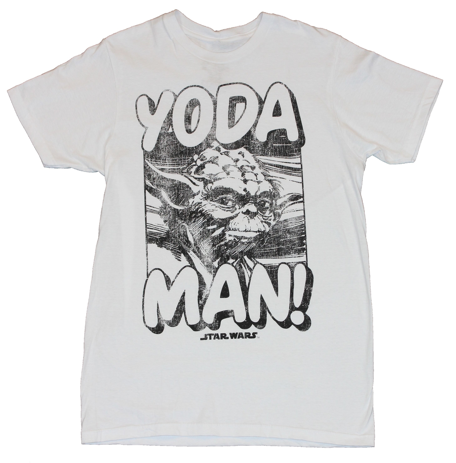 Star Wars Adult New T-Shirt - "Yoda Man!" Black and White Photo Pic gallery