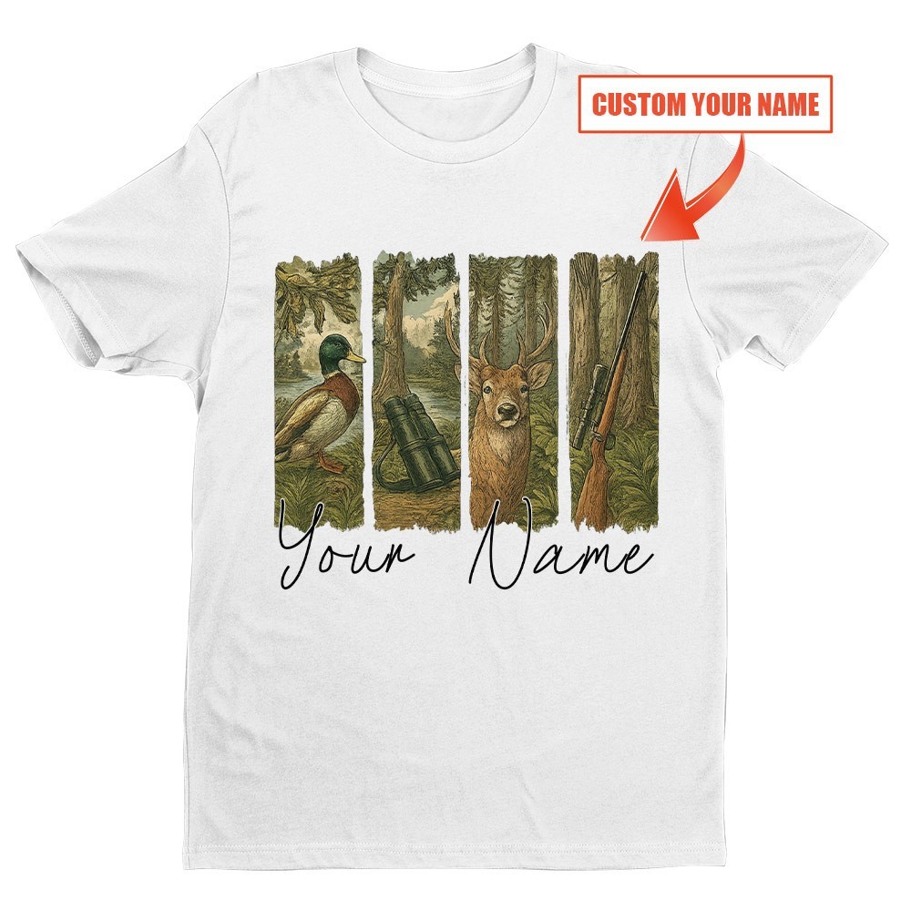 Custom Name Vintage Hunting Season Unisex T-shirt | Father's Day Hunting Gifts gallery