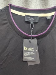 Ted Baker Shirt Mens Medium Black Crew Neck Modal Cotton Short Sleeve Tee
