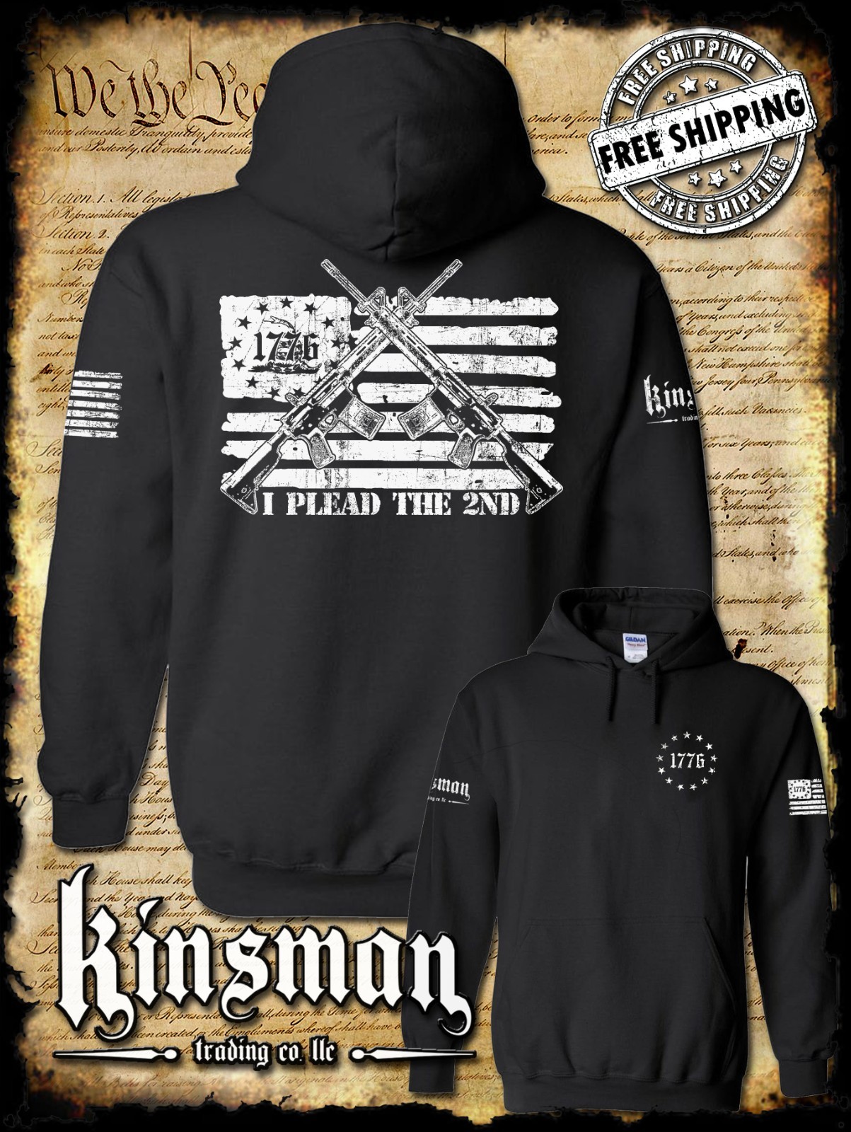 I Plead The 2nd Amendment Pro-Gun T-Shirt / Firearm Rights American Flag 1776 2A gallery