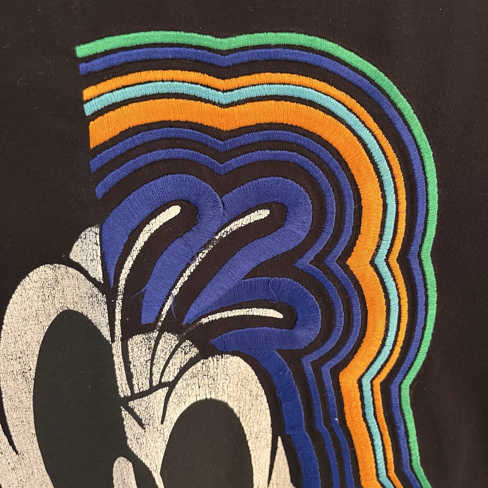 Iceberg x Disney Goofy Dog Embroidered Tee T Shirt Small S Black Vintage SS gallery