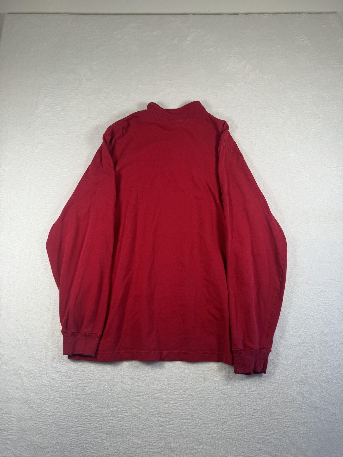 Lands' End Shirt Mens Large Red Long Sleeve Mock Neck 1/2 Zip Casual Top gallery