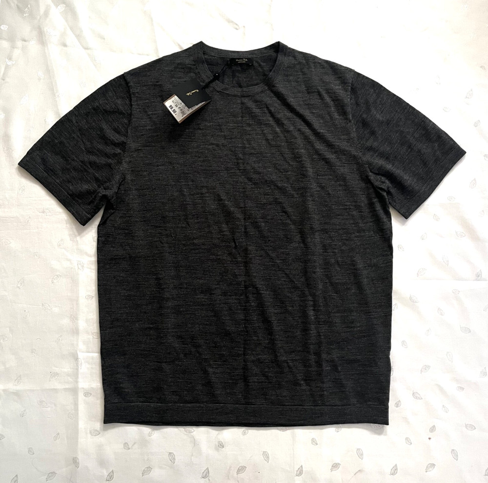 NWT $99 Massimo Dutti Wool lyocell blend Tee Shirt in Dark Gray Men’s Size M