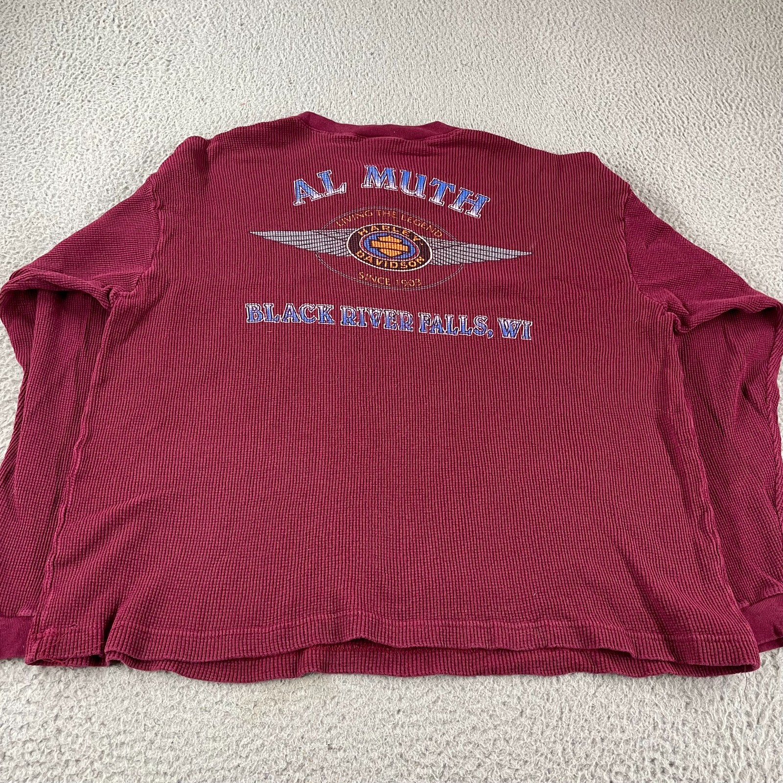 Vintage 90s Harley Davidson Thermal Shirt Mens XL Waffle Knit Long Sleeve USA gallery