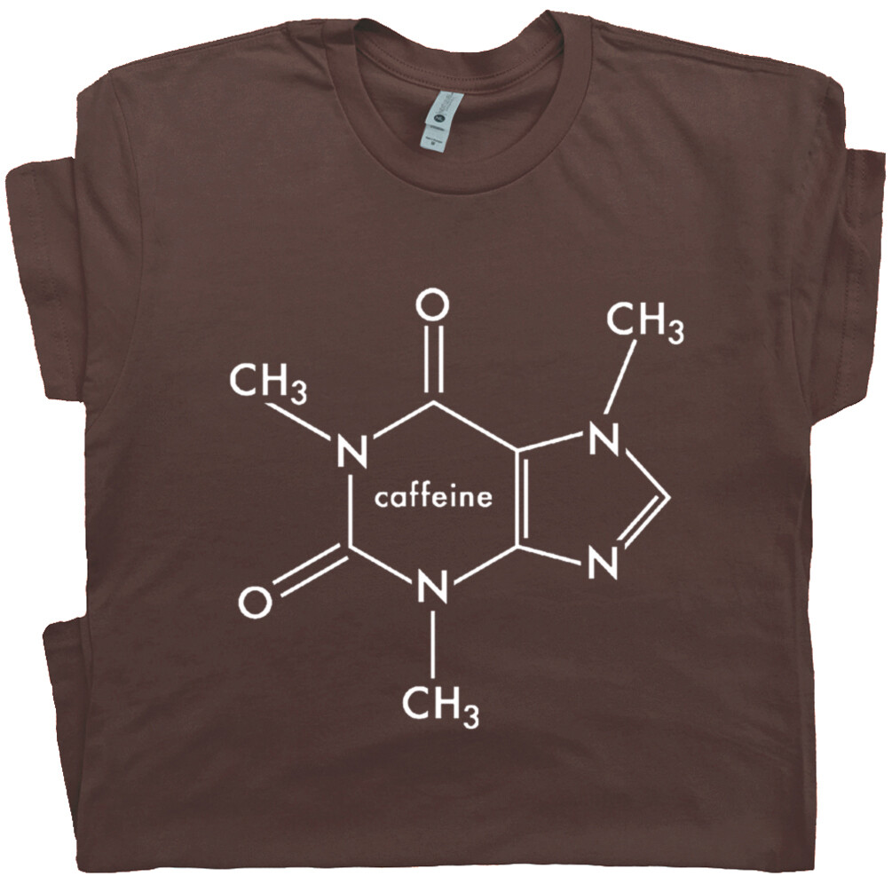Coffee Molecule Funny T SHIRT Caffeine Geek Nerd Science Chemistry Mens Womens