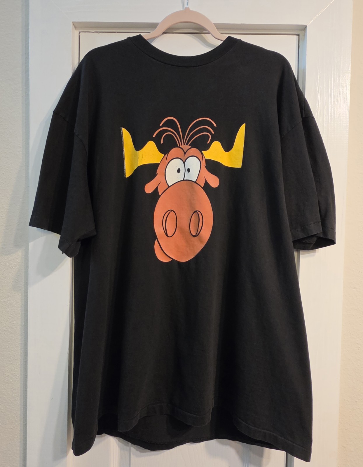 Vintage Taco Bell T-Shirt Black Single Stitch 1993 Bullwinkle Moose Size XXL