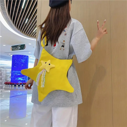 1pc Star Shaped Cross Body Bag Multi Functional Canvas Shoulder Bag Comfortable gallery