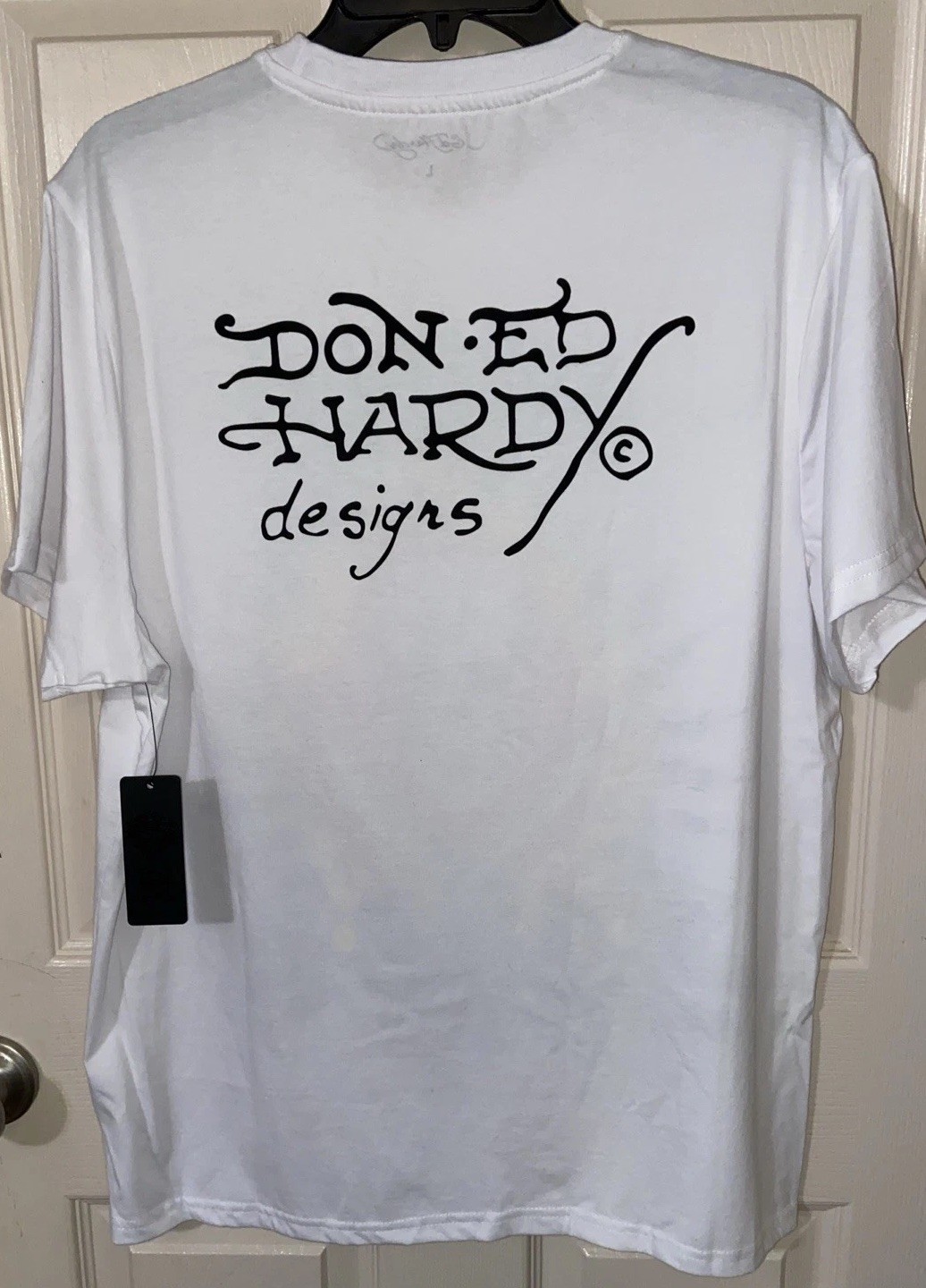 NWT Ed Hardy Flame Skull Swords 13 Cloud Dancer Forever Free Unisex L New gallery