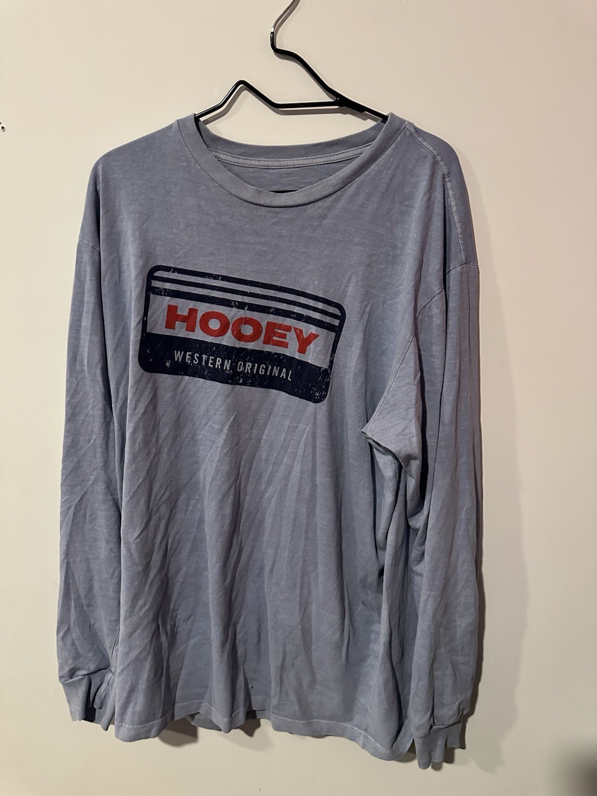 Hooey Unisex Dusty Blue Horizon Long Sleeve Tee Crewneck Cuff Western Wear